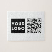 Bewerkbare QR-code & uw bedrijfslogo of afbeelding Legpuzzel (Horizontaal)