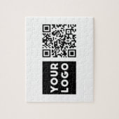 Bewerkbare QR-code & uw bedrijfslogo of afbeelding Legpuzzel (Verticaal)