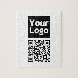 Bewerkbare QR-code & uw bedrijfslogo of afbeelding Legpuzzel