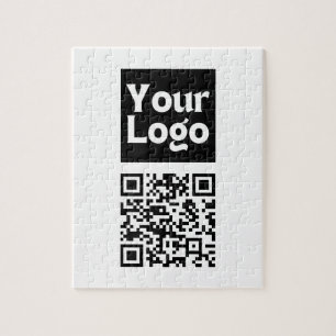Bewerkbare QR-code & uw bedrijfslogo of afbeelding Legpuzzel