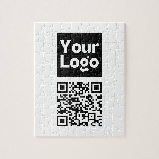 Bewerkbare QR-code & uw bedrijfslogo of afbeelding Legpuzzel (Verticaal)