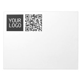 Bewerkbare QR-code & uw bedrijfslogo of afbeelding Notitieblok