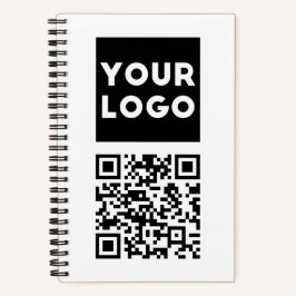 Bewerkbare QR-code & uw bedrijfslogo of afbeelding Notitieboek