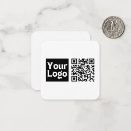 Bewerkbare QR-code & uw bedrijfslogo of afbeelding Notitiekaartje