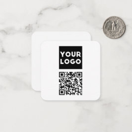 Bewerkbare QR-code & uw bedrijfslogo of afbeelding Notitiekaartje