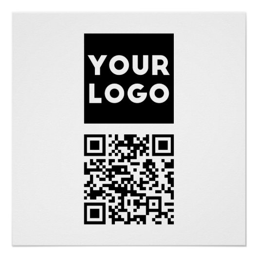 Bewerkbare QR-code & uw bedrijfslogo of afbeelding Perfect Poster (Voorkant)