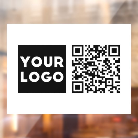 Bewerkbare QR-code & uw bedrijfslogo of afbeelding Raamsticker (Vel 2)