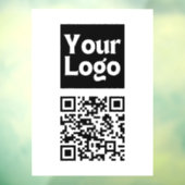 Bewerkbare QR-code & uw bedrijfslogo of afbeelding Raamsticker (Vel 3)