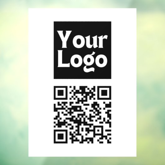 Bewerkbare QR-code & uw bedrijfslogo of afbeelding Raamsticker (Vel 3)