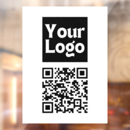 Bewerkbare QR-code & uw bedrijfslogo of afbeelding Raamsticker