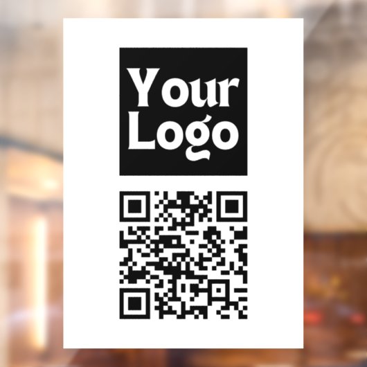 Bewerkbare QR-code & uw bedrijfslogo of afbeelding Raamsticker (Vel 2)