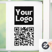 Bewerkbare QR-code & uw bedrijfslogo of afbeelding Raamsticker (Huis)