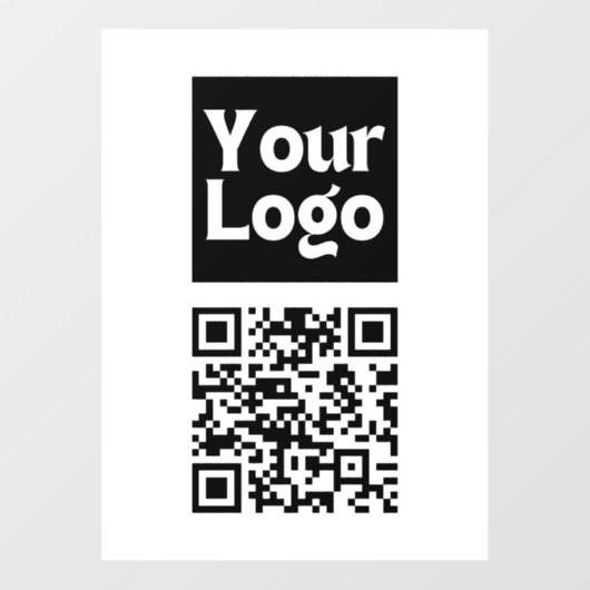 Bewerkbare QR-code & uw bedrijfslogo of afbeelding Raamsticker (Vel)
