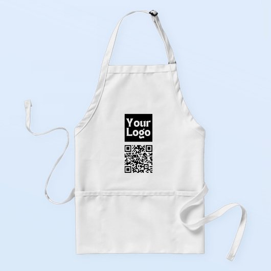Bewerkbare QR-code & uw bedrijfslogo of afbeelding Standaard Schort