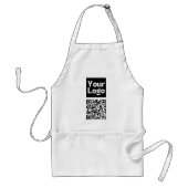 Bewerkbare QR-code & uw bedrijfslogo of afbeelding Standaard Schort (Voorkant)