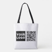 Bewerkbare QR-code & uw bedrijfslogo of afbeelding Tote Bag (Achterkant)