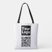 Bewerkbare QR-code & uw bedrijfslogo of afbeelding Tote Bag (Achterkant)