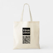 Bewerkbare QR-code & uw bedrijfslogo of afbeelding Tote Bag (Achterkant)