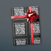 Bewerkbare QR-code Zwart & Wit Retro Moderne Stijl Cadeaupapier