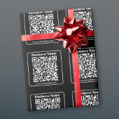 Bewerkbare QR-code Zwart & Wit Retro Moderne Stijl Cadeaupapier