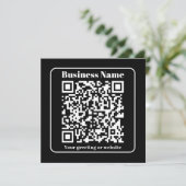 Bewerkbare QR-code Zwart & Wit Retro Moderne Stijl Feestdagenkaart (Staand voorkant)