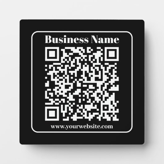 Bewerkbare QR-code Zwart & Wit Retro Moderne Stijl Fotoplaat (Voorkant)