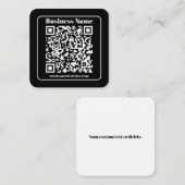 Bewerkbare QR-code Zwart & Wit Retro Moderne Stijl Informatiekaartje (Voorkant / Achterkant)
