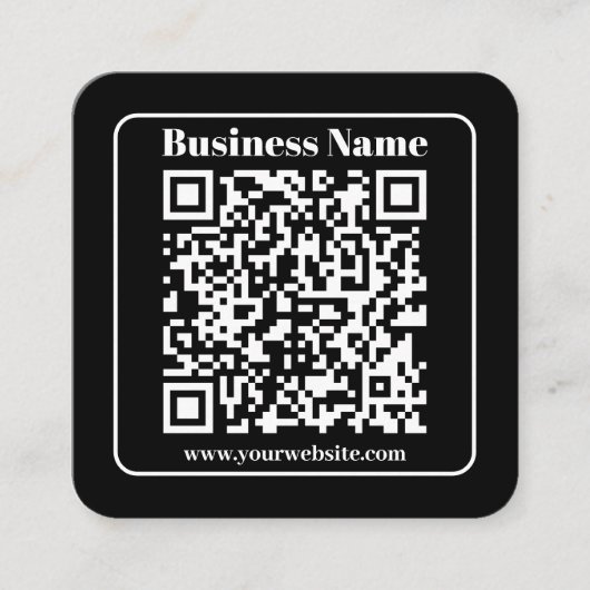 Bewerkbare QR-code Zwart & Wit Retro Moderne Stijl Informatiekaartje (Voorkant)