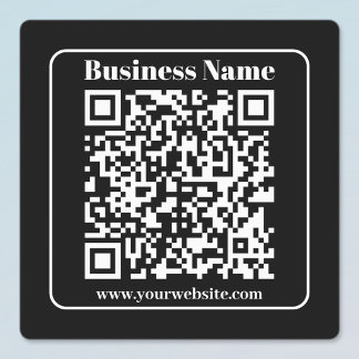Bewerkbare QR-code Zwart & Wit Retro Moderne Stijl Labels