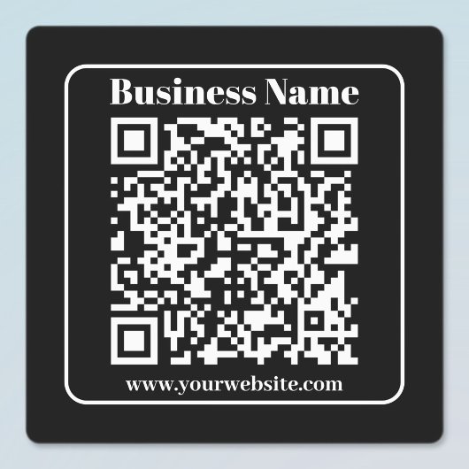 Bewerkbare QR-code Zwart & Wit Retro Moderne Stijl Labels