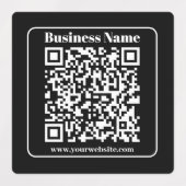 Bewerkbare QR-code Zwart & Wit Retro Moderne Stijl Labels (Design 1)