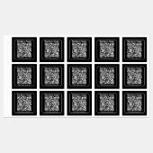 Bewerkbare QR-code Zwart & Wit Retro Moderne Stijl Labels (Vel)