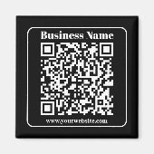 Bewerkbare QR-code Zwart & Wit Retro Moderne Stijl Magneet (Voorkant)