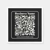 Bewerkbare QR-code Zwart & Wit Retro Moderne Stijl Servet (Voorkant)