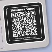 Bewerkbare QR-code Zwart & Wit Retro Moderne Stijl Sticker