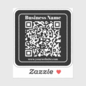 Bewerkbare QR-code Zwart & Wit Retro Moderne Stijl Sticker (Vel)