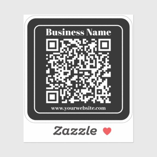 Bewerkbare QR-code Zwart & Wit Retro Moderne Stijl Sticker (Vel)