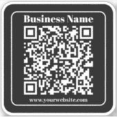 Bewerkbare QR-code Zwart & Wit Retro Moderne Stijl Sticker (Voorkant)