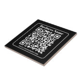 Bewerkbare QR-code Zwart & Wit Retro Moderne Stijl Tegeltje (Zijkant)