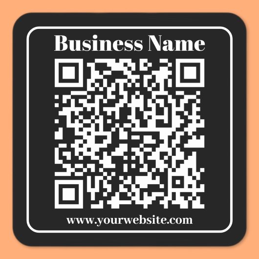 Bewerkbare QR-code Zwart & Wit Retro Moderne Stijl Vierkante Sticker