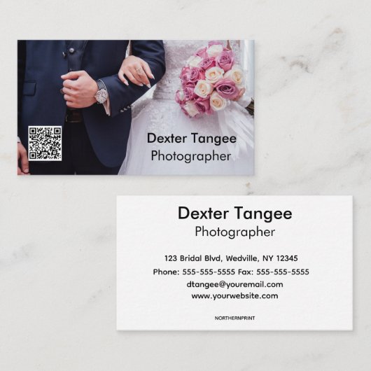 Bewerkbare QR-fotocode Visitekaartje (Voorkant / Achterkant)