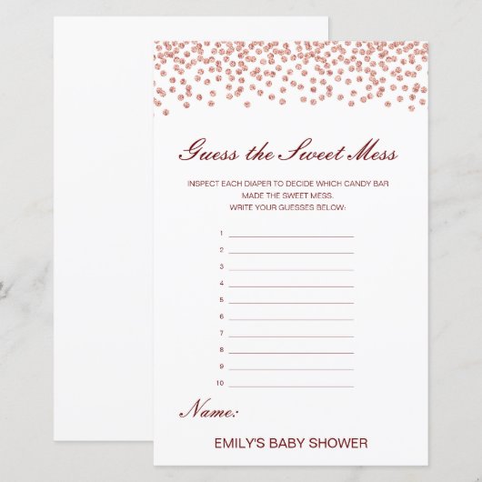 Bewerkbare Raad de Sweet Mess, Dirty Diaper (Voorkant / Achterkant)