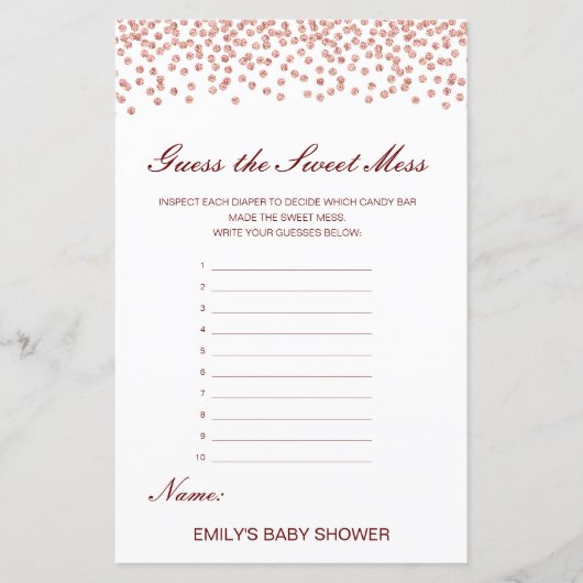 Bewerkbare Raad de Sweet Mess, Dirty Diaper (Voorkant)