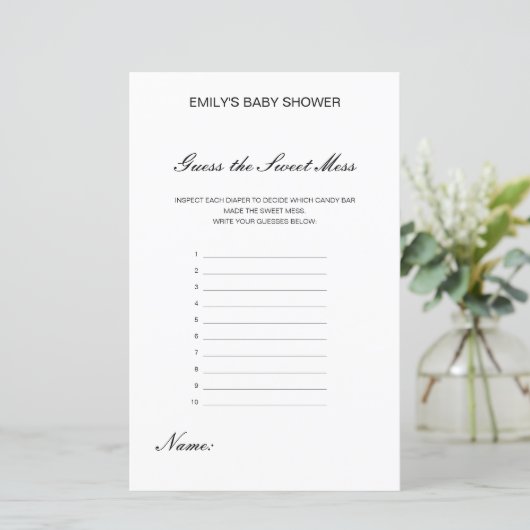 Bewerkbare Raad de Sweet Mess, Dirty Diaper (Staand voorkant)