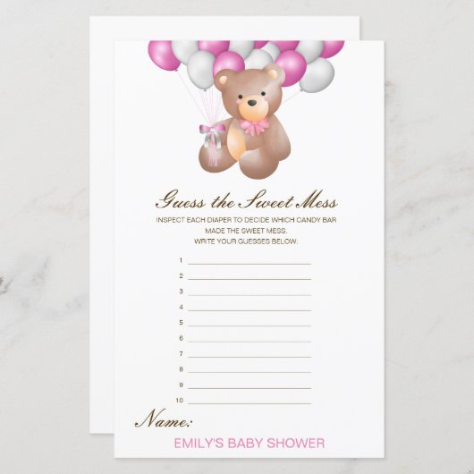 Bewerkbare Raad de Sweet Mess, Dirty Diaper (Voorkant / Achterkant)