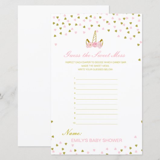 Bewerkbare Raad de Sweet Mess, Dirty Diaper (Voorkant / Achterkant)