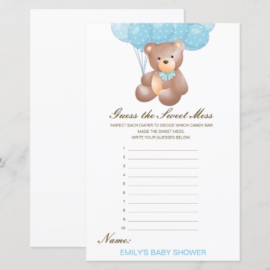 Bewerkbare Raad de Sweet Mess, Dirty Diaper (Voorkant / Achterkant)