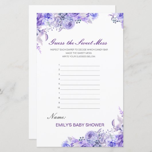 Bewerkbare Raad de Sweet Mess, Dirty Diaper (Voorkant / Achterkant)