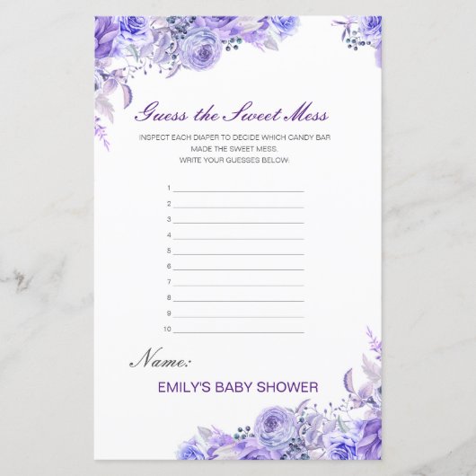 Bewerkbare Raad de Sweet Mess, Dirty Diaper (Voorkant)