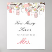 Bewerkbare raad hoe veel kusjes voor spoedig mevro poster (Voorkant)